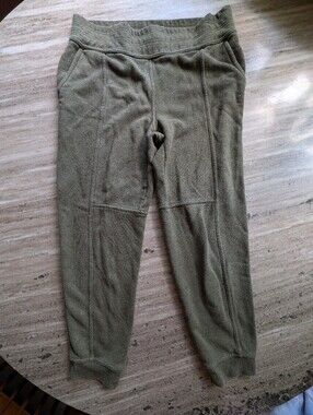 Prana Women's Olive Green Fleece Jogger Pants